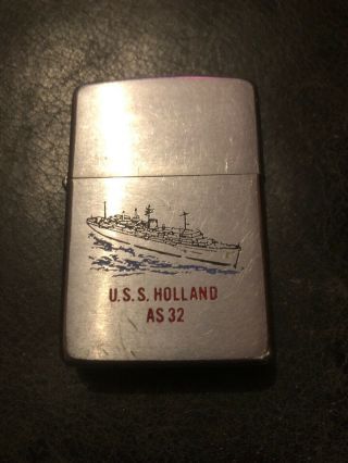Vintage Zippo Lighter Military/navy U.  S.  S.  Holland,  As - 32