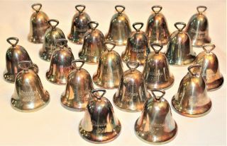 Group Of 20 Reed And Barton Christmas Bells,  Silver Plate,  1981 - 2000 Dated