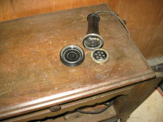 Western Electric Wood Wall phone receiver with cord 2