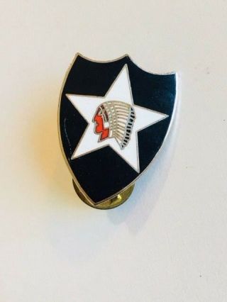 U.  S.  Army 2nd Infantry Division Pin Indian Chief Star Shield