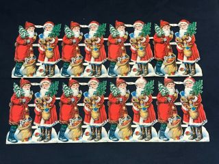 Sheet (16) Pzb Zoecke Germany Die Cut Scraps Santa Clause Father Christmas 1214