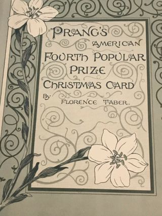 VICTORIAN Christmas CARD Large Prang Prize Winner 3