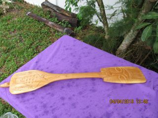 Native American Salish Canoe Paddle Pacific Northwest Coast Carving Antique Vtg