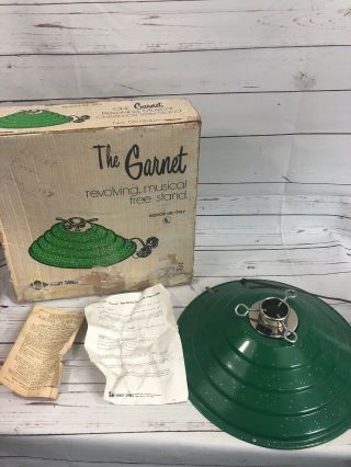 Vintage Handy Things Revolving Musical Tree Stand And Papers