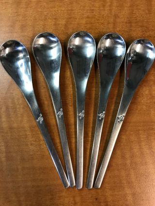 5 Vintage Eastern Airlines Compass Logo International Stainless Spoons Flatware