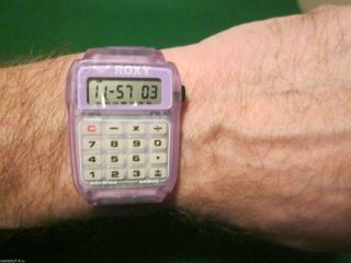 VTG NOS Roxy Quiksilver Surfer Calculator Alarm Watch Retro 80 ' s Dated 1983 3