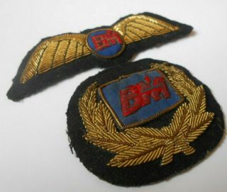 British Midland BMA bullion pilots wing & cap badge vintage airline insignia 3