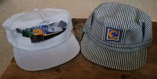 Rare Chessie System Railroad & Csx Vintage Hats Caps