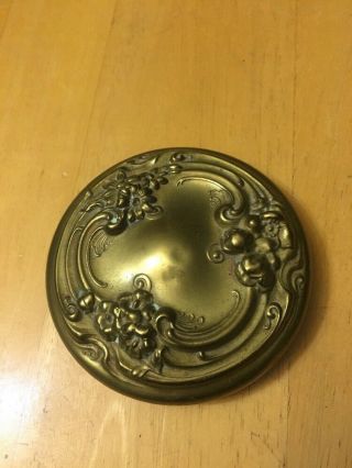 Cover Cap Lid Round Gold Or Brass Color Ornate Vintage
