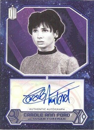 2015 Doctor Who Carole Ann Ford As Susan Purple Parallel Autograph Card 02/25