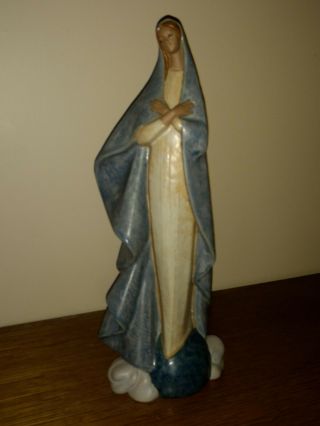 Lladro Madonna Virgin Mary Figurine By Albert Ruiz 14 Inches Tall Cond