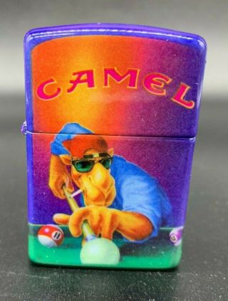 Zippo Camel Joe Playing Pool Double Sided Lighter W/ Display Box Mega Rare