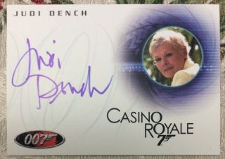 James Bond Complete Judi Dench As M Autograph Card A75
