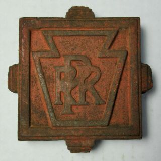 Antique Prr Pennsylvania Railroad Cast Iron Plaque From 30th St.  Station