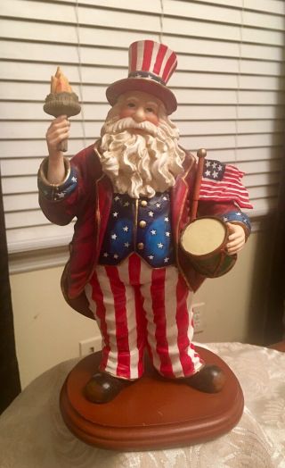 Awesome Uncle Sam Santa Figure Statue Christmas 4th Of July Collectible Vintage