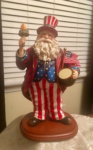 Awesome Uncle Sam Santa Figure Statue Christmas 4th Of July Collectible Vintage 2