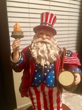 Awesome Uncle Sam Santa Figure Statue Christmas 4th Of July Collectible Vintage 3