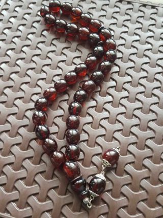 vintage Cherry Faturan rosary مسبحة Bakelite Islamic Prayer Beads 66 GR misbaha 2