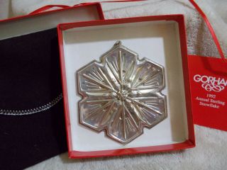 1992 Gorham Sterling Silver Snowflake Christmas Ornament 4