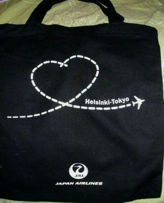 Japan Airlines Jal Company Advertising Shopping Bag From Helsinki Tokyo Line