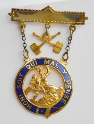 British Order Of The Garter Honi Soit Qui Mal Y Pense Royal 10k Gold Medal Pin