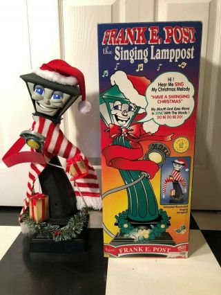 Vintage 1997 Telco Frank E.  Post Animated Singing Lamppost Christmas Box