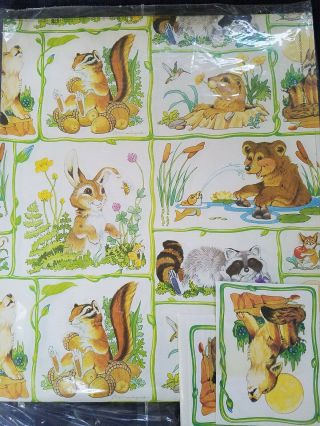 Vintage Current Wrapping Paper Cute Animals Alton Langford