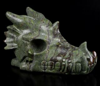 5.  3 " Dragon Blood Jasper Carved Crystal Dragon Skull,  Crystal Healing