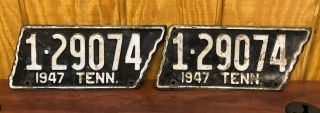 Matching 1947 Tennessee Tn Davidson County License Plates Tag 1 - 29074