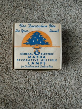 Vintage G.  E.  Mazda Christmas Tree Lamps C9 - 1/2 Box Of 25 Assorted