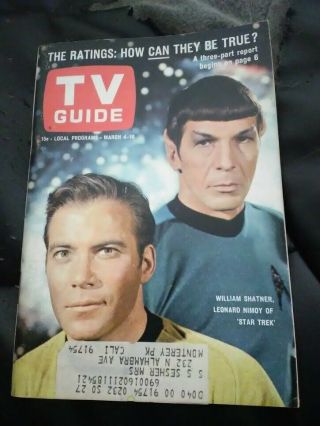 1967 Star Trek T.  V Guide.  It`s The First Star Trek Cover.  March 4th 1967