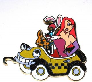 Rare Le 100 Disney Pin✿sexy Jessica Rabbit Roger Car Parade Benny Taxi Cab Train