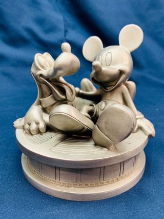1998 Official Disneyana Convention Pewter Box Mickey & Pluto W/ Walt Pin Le 2000