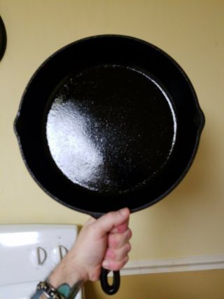 Vintage Lodge Cast Iron Skillet 10 Sk D 3 Notch Heat Ring 12 Inch Frying Pan Usa