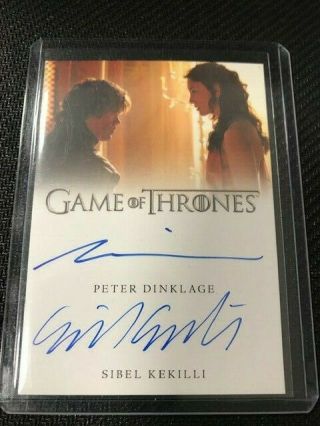 2019 Game Of Thrones Inflexions Peter Dinklage Sibel Kekilli Dual Autograph
