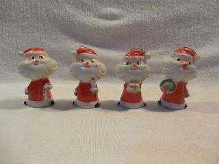Vintage Holt Howard Japan Christmas Santa Claus Ornaments Set Of 4