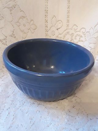 Blue Usa 6 1/2 " Stoneware Pottery Mixing Bowl Signed Vintage