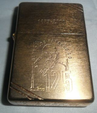 Unfired Zippo Lighter,  Dated 2000 Reynolds Tobacco 125,  1875 - 2000