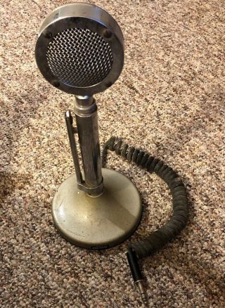 Vintage Astatic D - 104 Chrome Lollipop Microphone W/ T - Ug8 Stand And 1 Pin Plug
