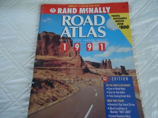 Rand Mcnally Road Atlas 1991 Unites States Canada Mexico Paperback Collectible