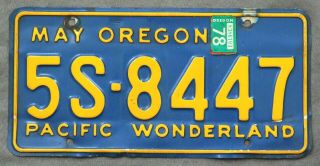 Oregon 1960 - 1963.  1978 Sticker.  License Plate.