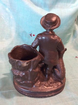 Vintage Antique Cigar and Match Holder.  Man and His Dog 2