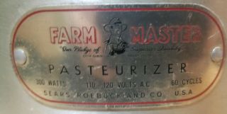 Vintage 1 Gallon Milk Pasteurizer Farm Master Sears roebuck & co vintage Sears 5