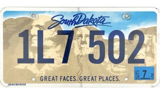 99 Cent Recent South Dakota License Plate 1l7502 Great Facwa