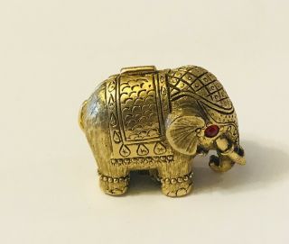 Full/unused Vintage Max Factor " Golden Elephant " Solid Perfume Compact/pendant