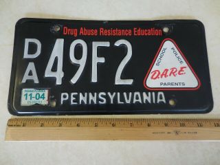 Collectors " Dare " Pennsylvania License Plate 49f2 U.  S.  P.  S.