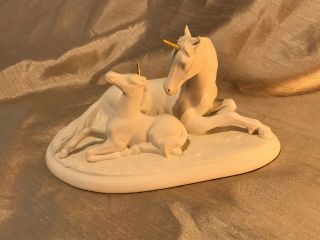 Franklin Porcelain Unicorn Figurine David Cornell Protector Of Innocence