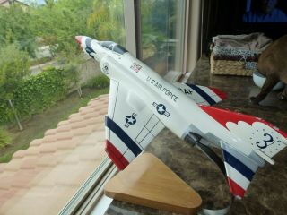 Usaf Thunderbirds F - 4 Phantom Desk Model Hand Painted Pilot Estate W/ Paperwork