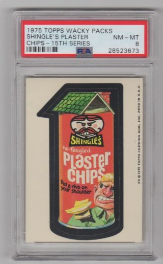1975 Topps Wacky Packages 15th Series Shingles Psa 8