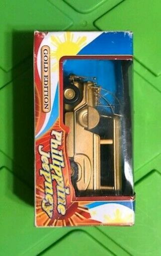 Philippine 3 " Jeepney Special Gold Edition Pull Back Action Die - Cast Metal